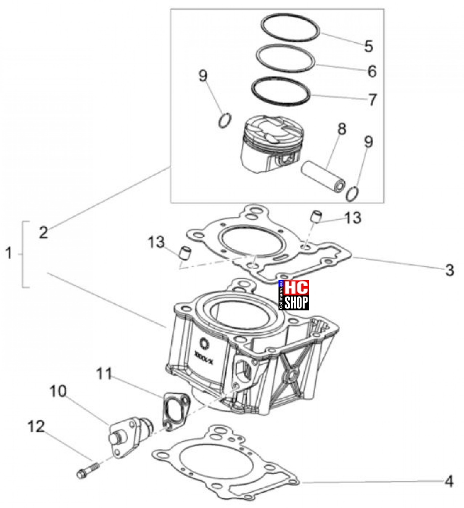 Aprilia RX 125 E5 - Motor - Zylinder Kolben