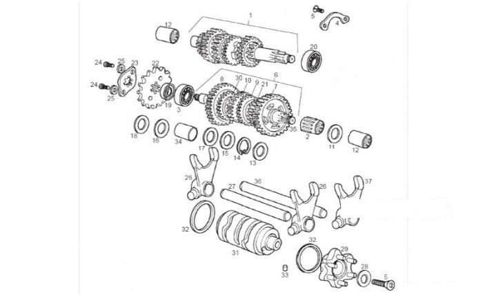 Derbi Senda 50 Enduro Schaltgetriebe