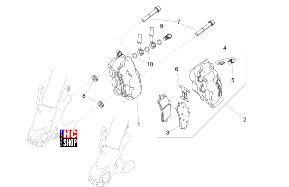 Aprilia Tuono V4 Factory 1100 E5+ - Bremsanlage - Vorderradbremszange