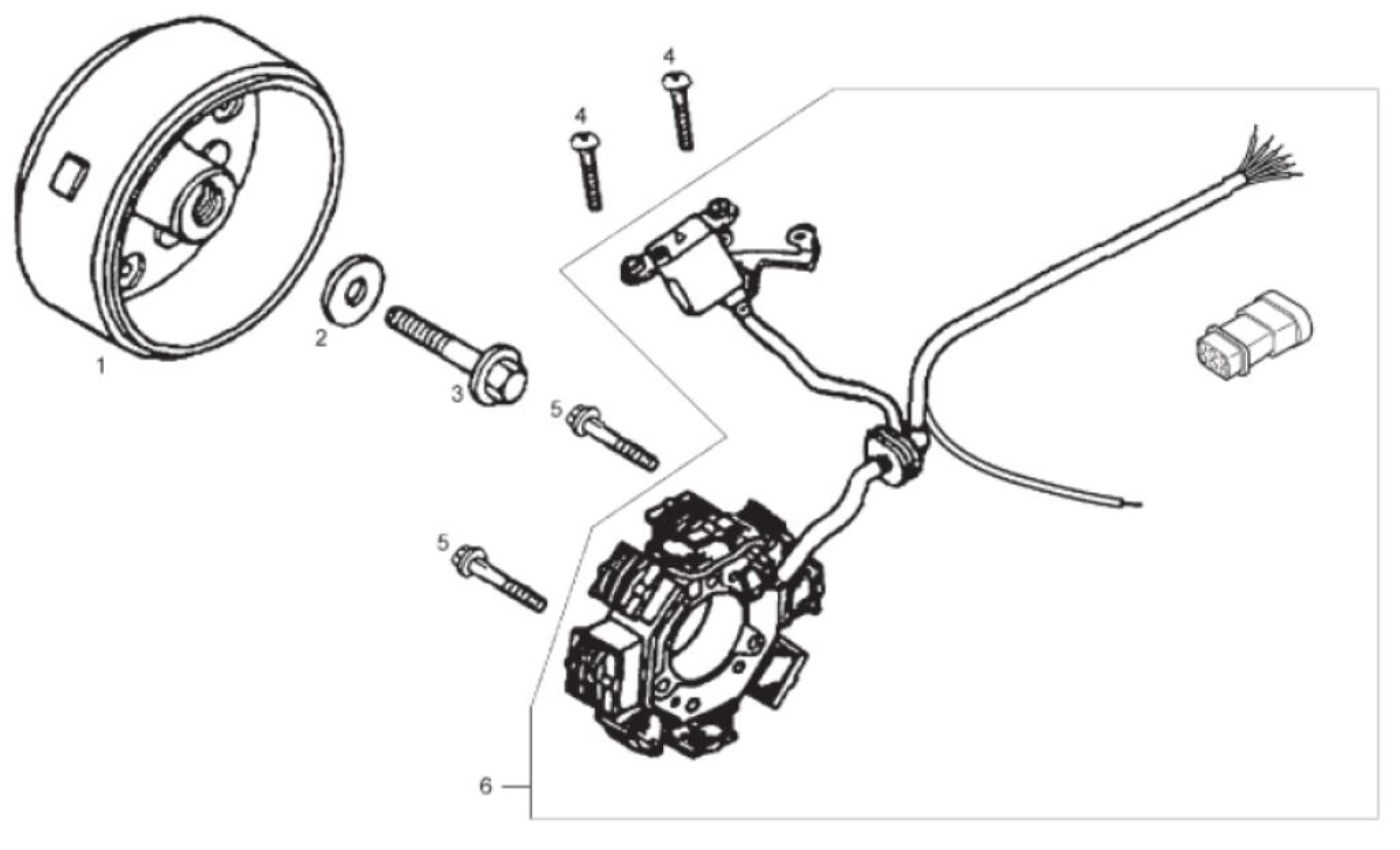 Explosionszeichnung Derbi Senda R 125 Baja / Senda SM 125 Baja Lichtmaschine