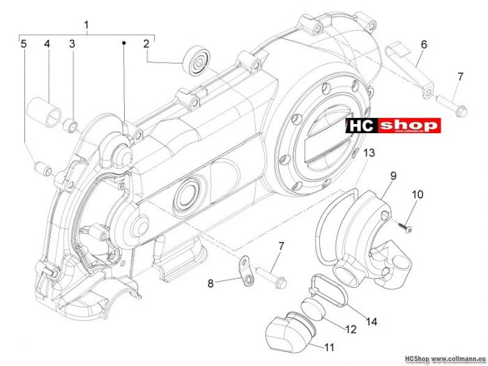 Aprilia Motard 50 Kurbelwellendeckel Kühlung Kurbelgehäuse