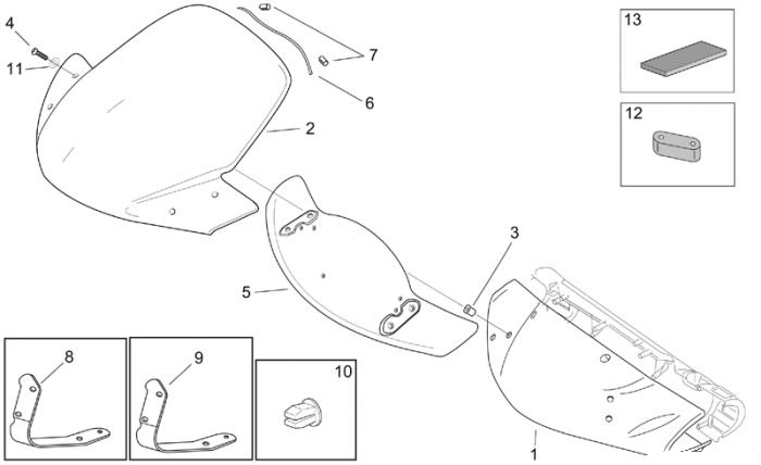 Aprilia Frontaufbau - Kuppel Leonardo ST 125-150