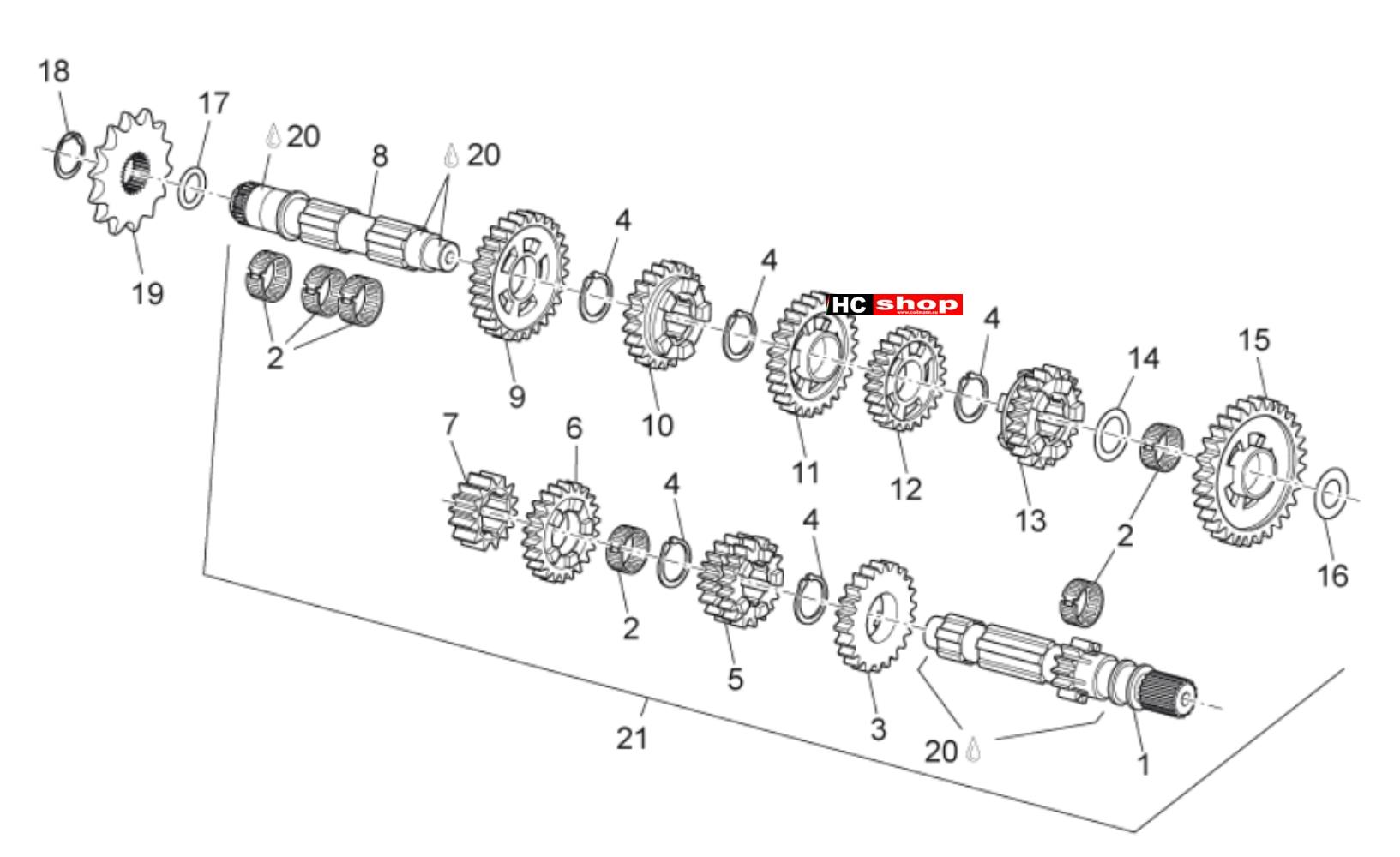 Aprilia RX-SX 125 - Motor-Getriebe