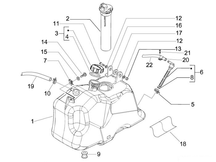 Piaggio Benzintank Beverly 125