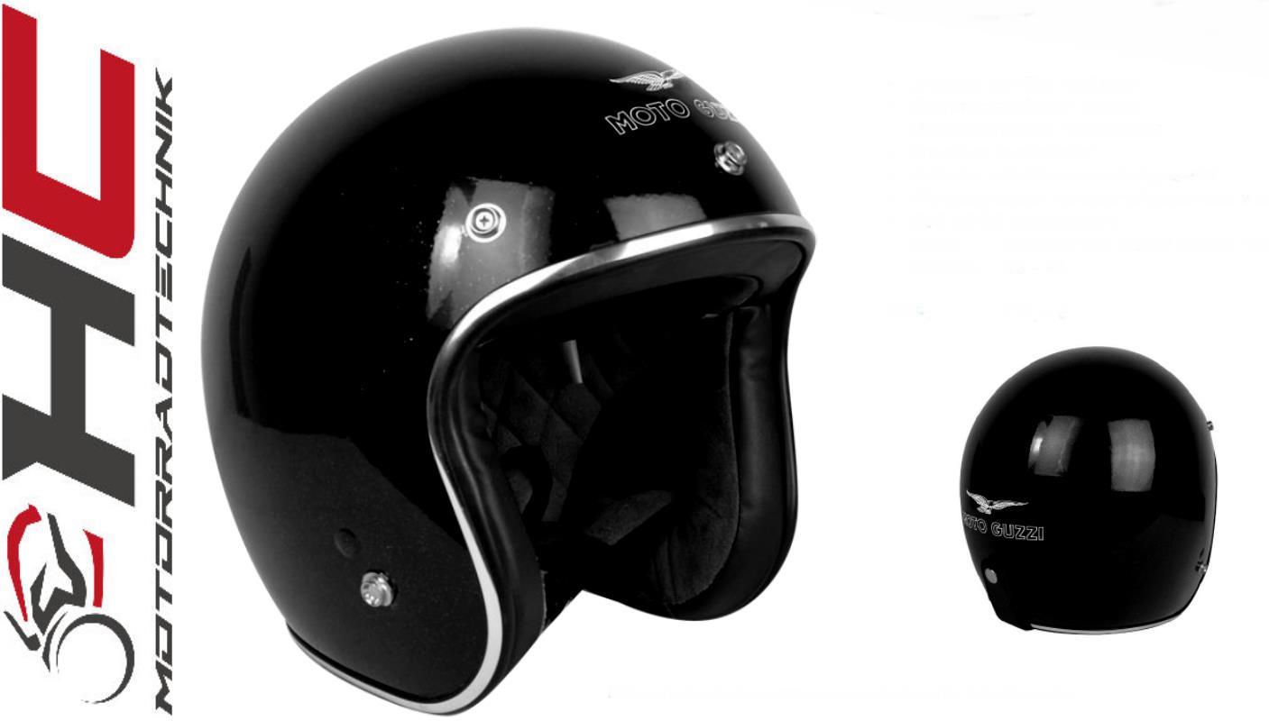 Moto Guzzi Jet Helm Glitter Black