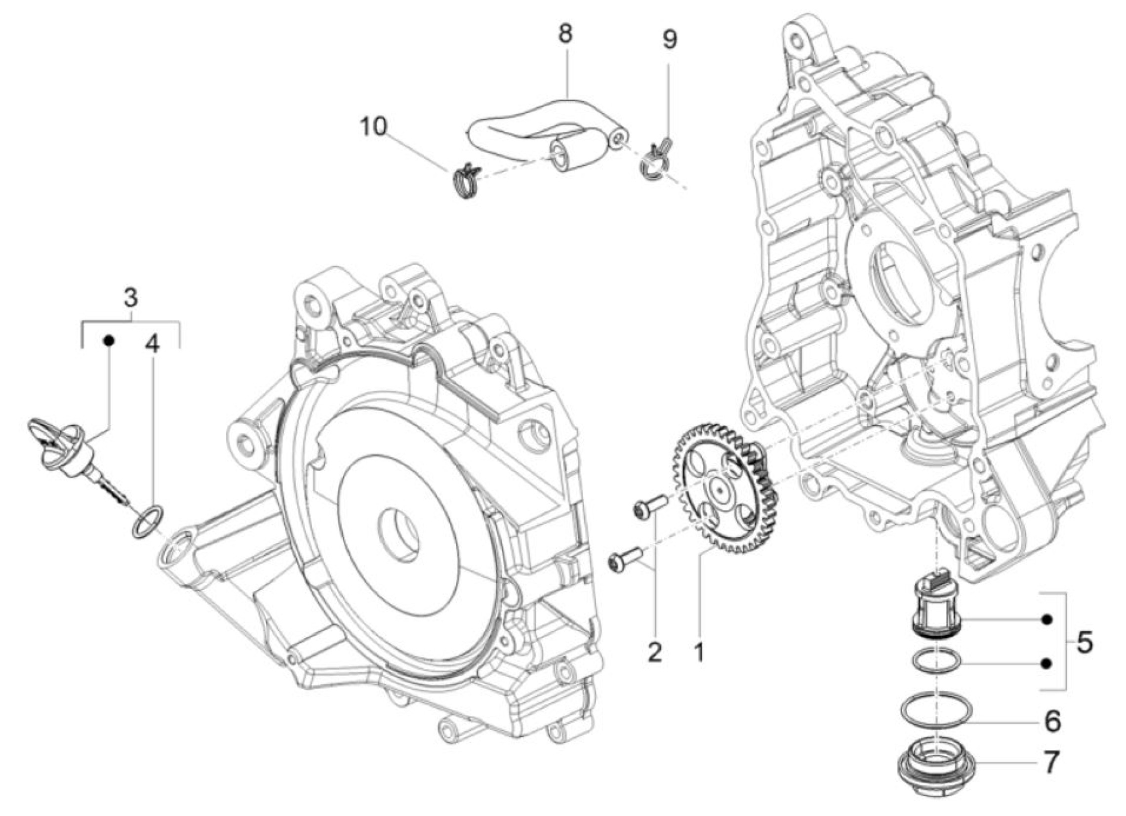 Explosionszeichnung Aprilia SXR 160 / SXR 50 Ölpumpe