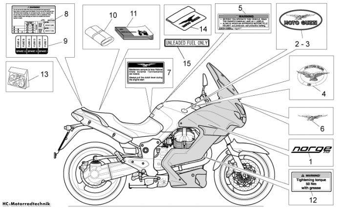 Moto Guzzi Aufkleber-Deko Norge 850 850