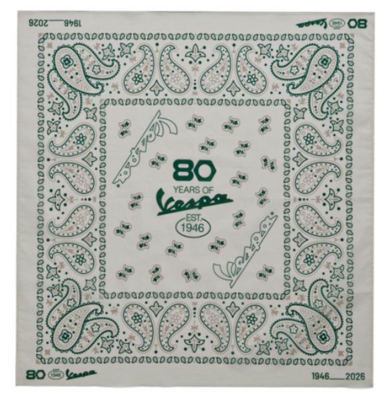 Vespa Bandana 80th Beige Baumwolle 550x550 mm