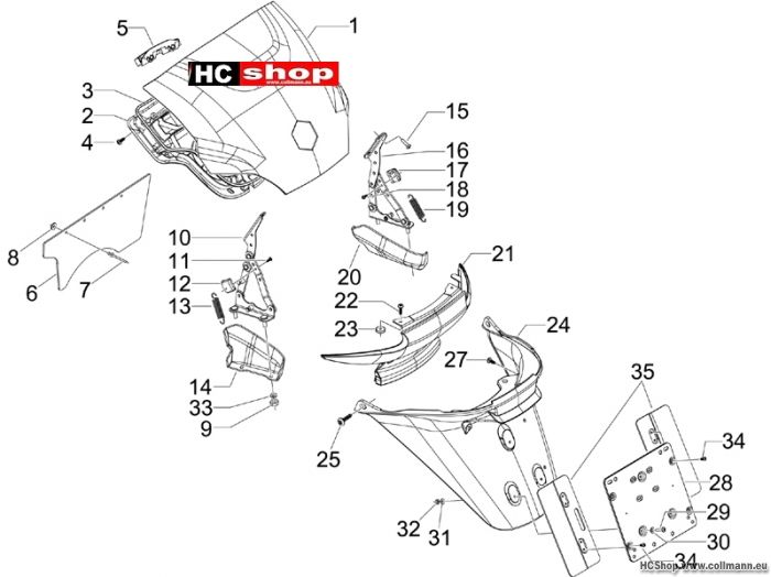 Piaggio Hinterabdeckung - Kotflügellappen MP3 300