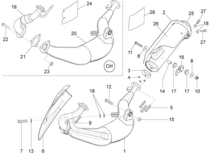Aprilia Auspuffrohr RS4 50