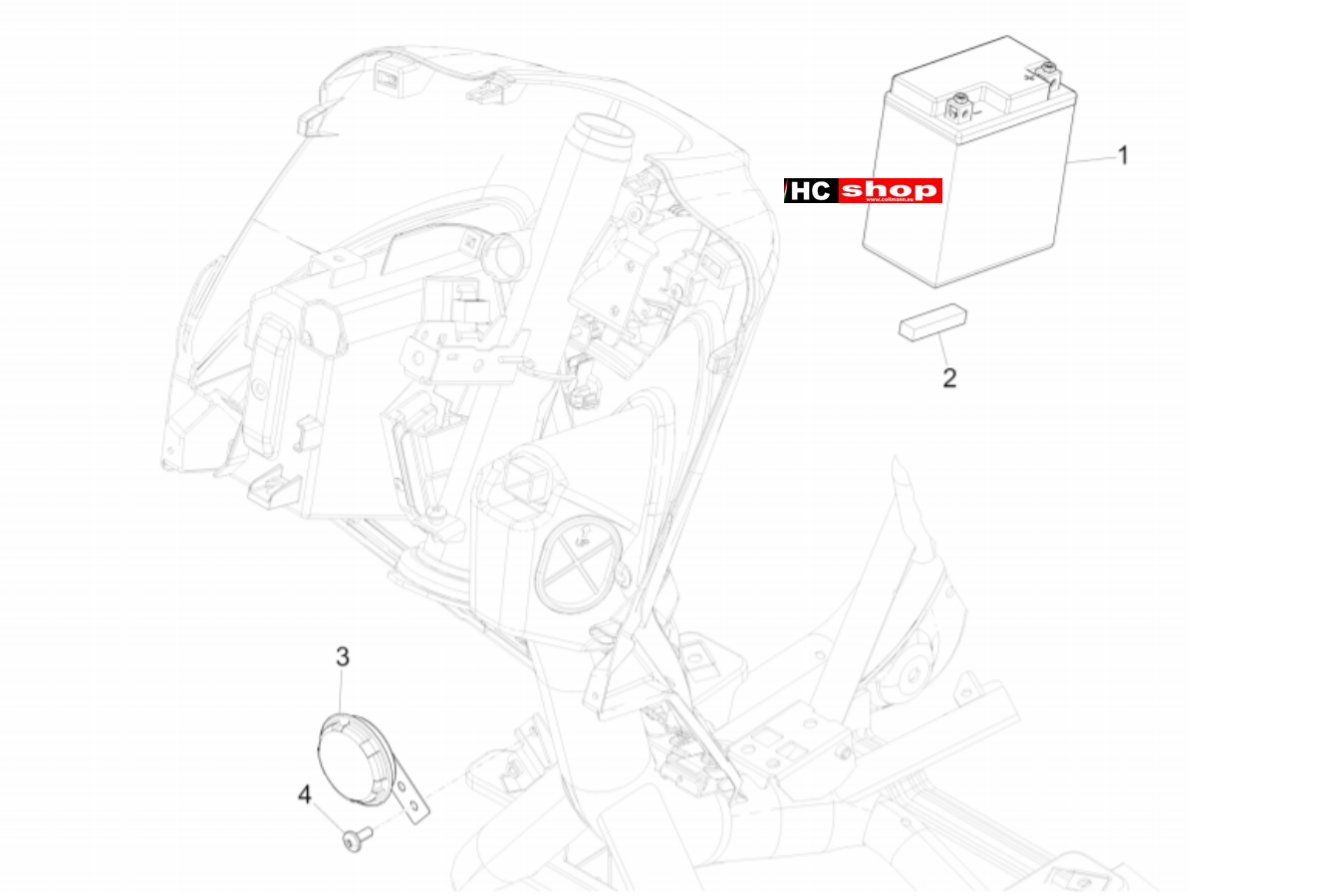 Piaggio Medley 125 4T IE ABS E4 Elektrische Anlage Fernschalter