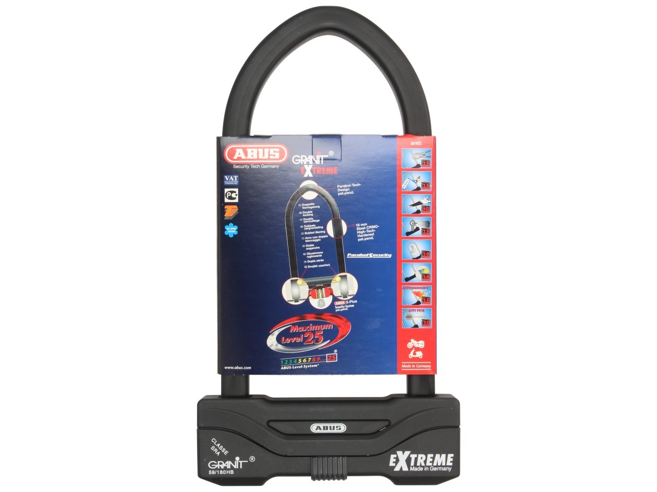 ABUS Bügelschloss Granit Extreme Plus 59, 260x111 mm, schwarz