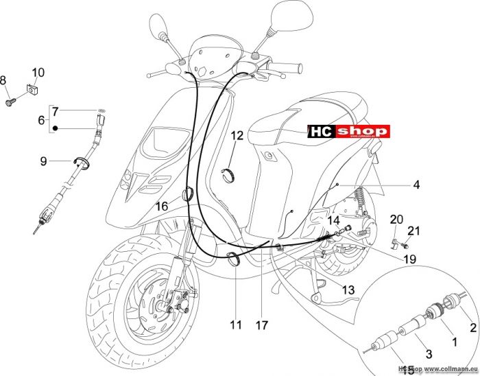 Piaggio Bowdenzügen TPH 50