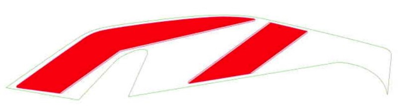 14 - Aufkleber Flanke extern li - Fahrzeugfarbe Speed White