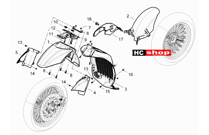 Piaggio Beverly 300 ABS Fahrgestell Radgehäuse - Radkotflügel