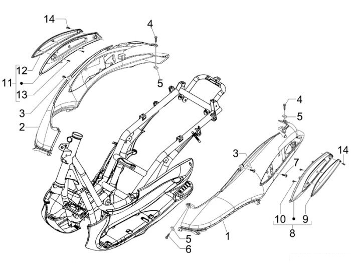 Piaggio Seitenabdeckung - Spoiler Beverly 125 Tourer