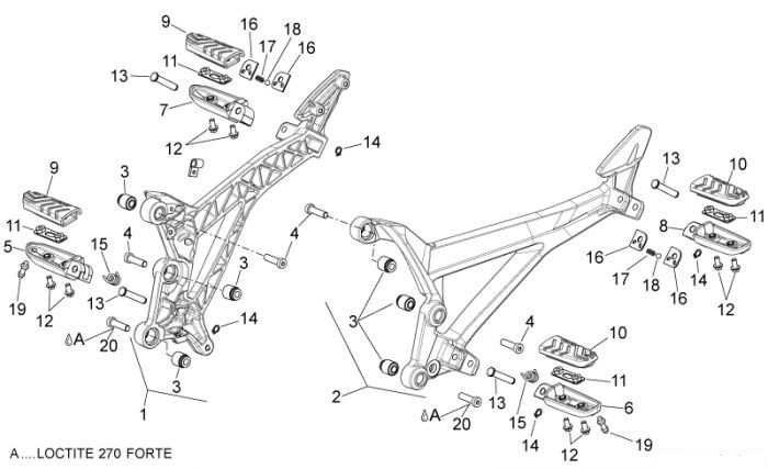 Aprilia Fussrasten Shiver GT 750