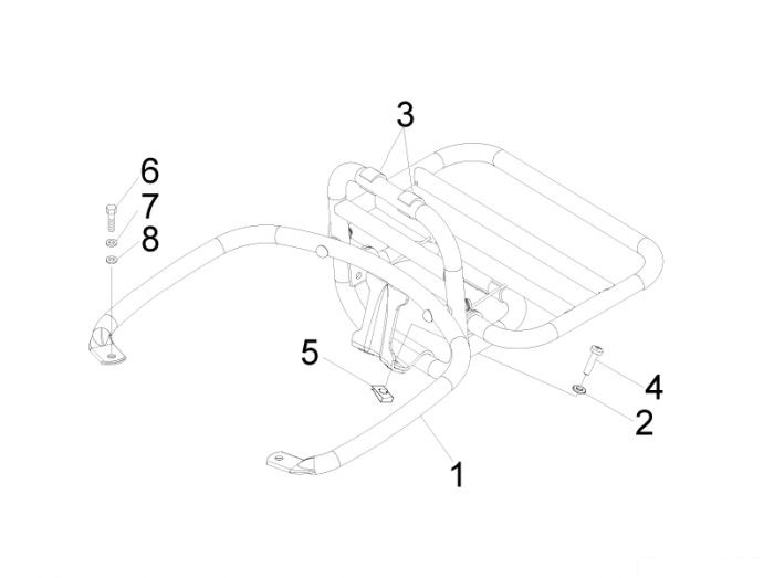 Vespa Hinterer Gepäckträger LXV 125 ie
