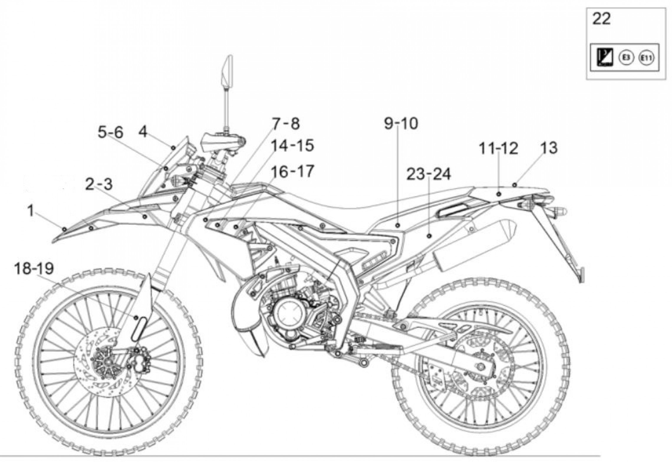 Explosionszeichnung Aprilia RX 50 Dekore