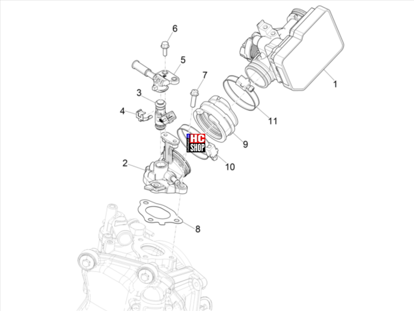 Beverly 300 HPE E5 - Motor - Einspitzdüse