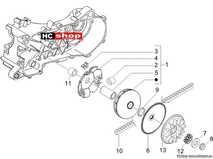 Piaggio Antriebsriemenscheibe NRG DD Sp