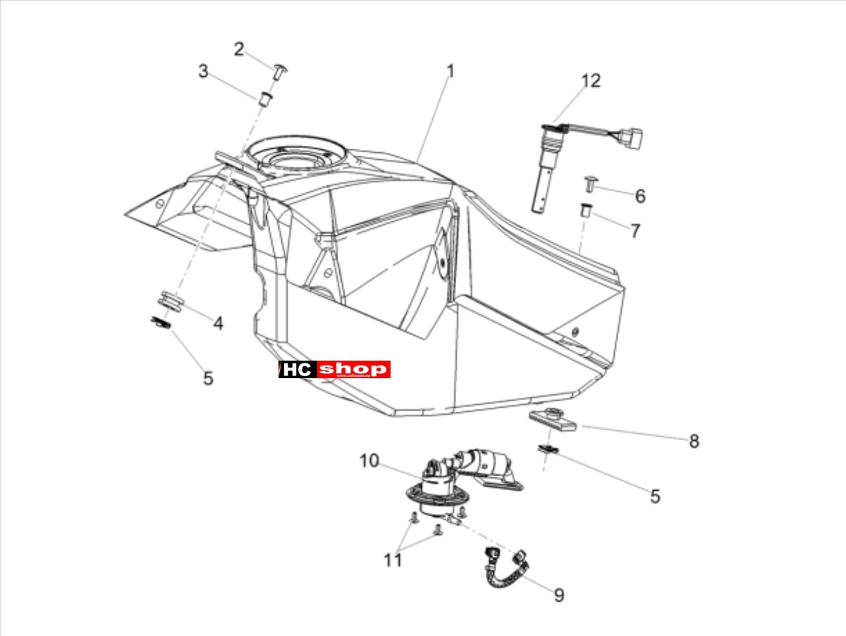 Aprilia RX 125 ABS Fahrgestell Tank