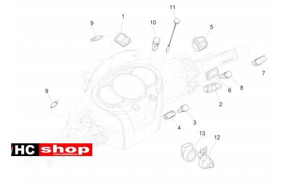Piaggio Beverly 350 E4 Sport Touring Elektr. Anlage Wechselschalter