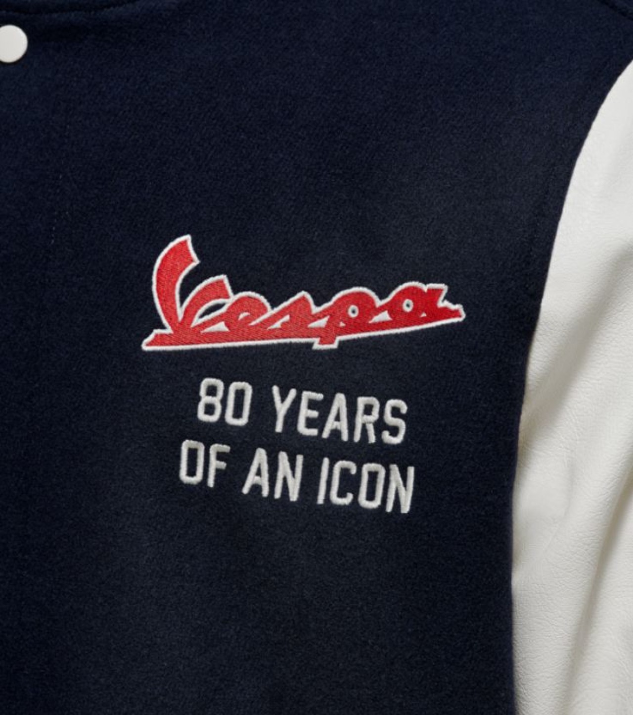 Vespa College-Jacke blau-beige-rot, Jubiläum Vespa 80th