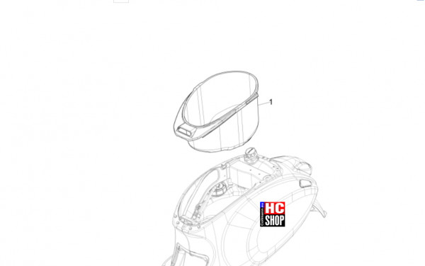 Vespa Sprint S 50 E5 - Fahrgestell-Karosserie - Schutzhelmgehäuse-Untersitz