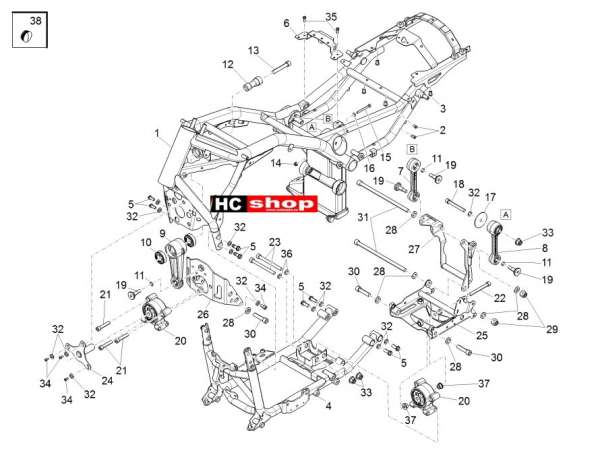 Moto Guzzi Audace 1400 Carbon ABS E4 - Rahmen Rahmen