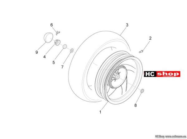 Piaggio Hinterrad Fly 125 ie. 3V