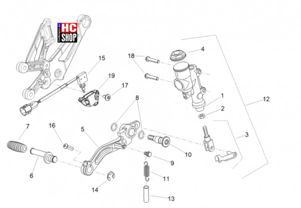 Aprilia RSV4 1100 E5+ - Bremsanlage - Hinterradbremspumpe