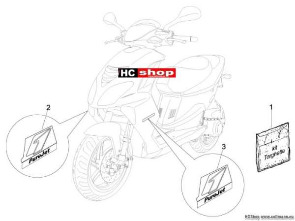 Piaggio Plaketten - Verzierungen NRG 50 Purejet