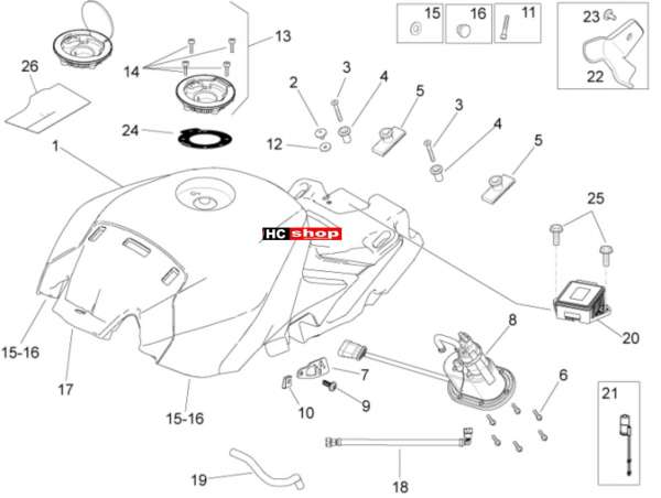 Aprilia RSV 4 1000 RF E3 ABS Tank Kraftstofftank