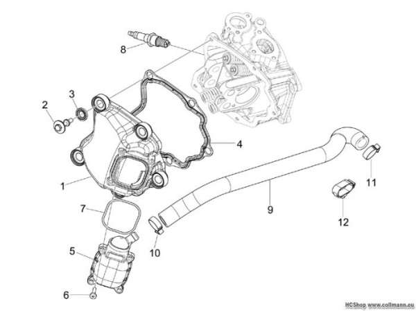 Aprilia Zylinderkopfabdeckung SR MAX 300