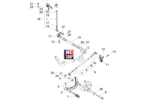 Moto Guzzi V7 Stone Corsa - Motor - Interne Schaltsegmente