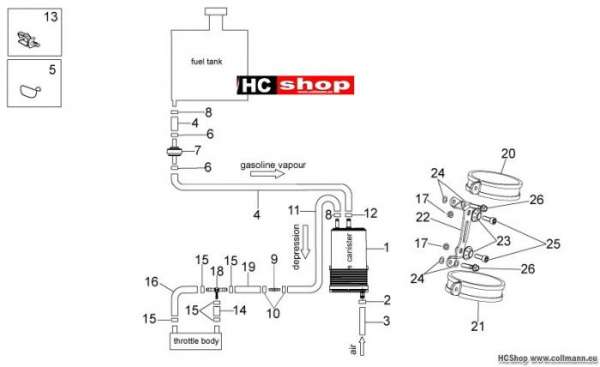 Aprilia Tuono V4 Benzindampfrückf.-Anlage