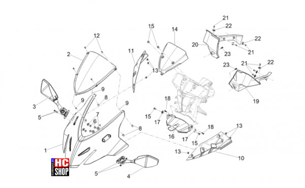 Aprilia RS 457 8V E5 - Aufbau - Verkleidung