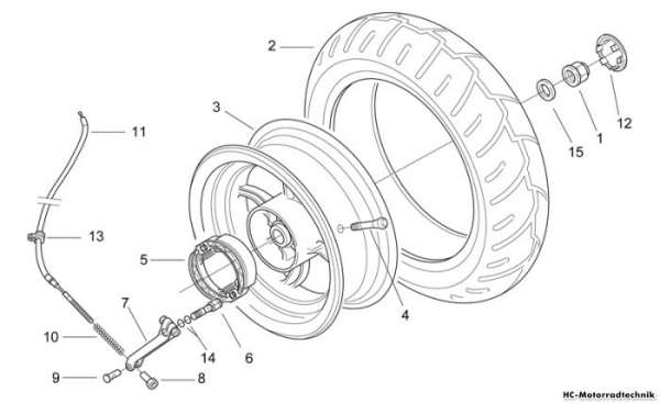 Aprilia Hinterrad Trommelbremse SR H2O 50