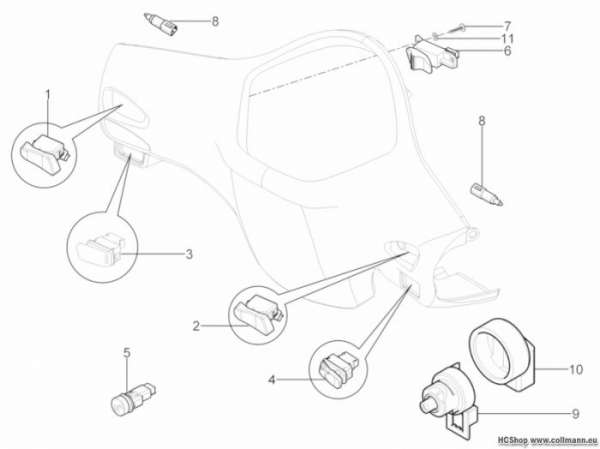 Vespa Schalter 7Elemente GTS 125 ie Super