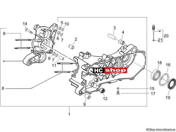 Piaggio Kurbelwellengehäuse nrg power dd