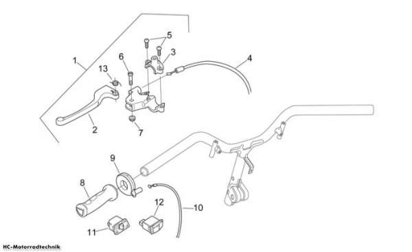 Aprilia Schaltungen links Sonic Air 50