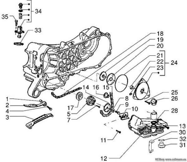 Vespa Ölpumpe - Kurbelwellengehäuse 50 4T