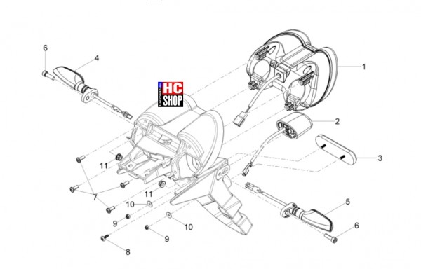 Moto Guzzi V85 TT E5 - Vordere Lichter-Instrumente - Hinterleuchten