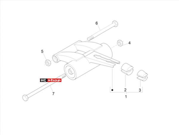 Piaggio NRG 50 2T E4 - Radaufhängung Schwingarm