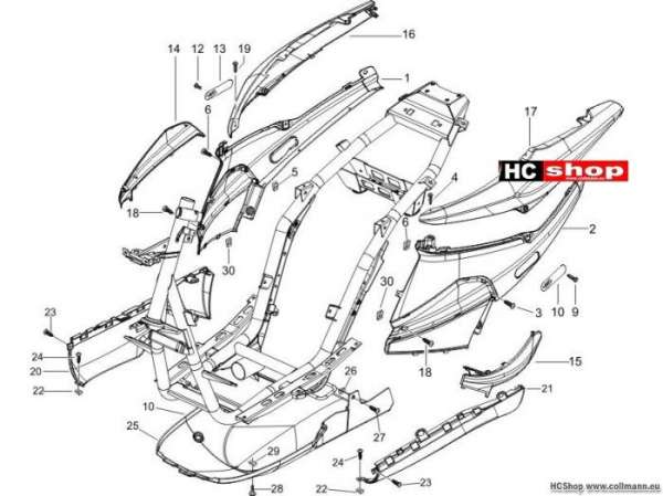 Piaggio Seitenabdeckung - Spoiler NRG 50 Purejet