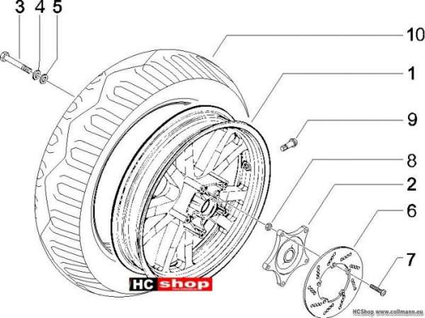 Piaggio Hinterrad X8 400