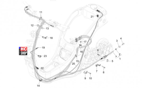 Vespa Primavera 125 TECH E5 - Bremsanlage-Bowdenzüge - Bowdenzüge