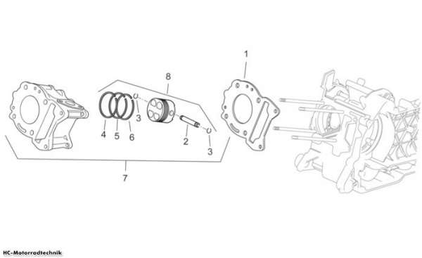 Aprilia Zylinder Scarabeo Light E3 300