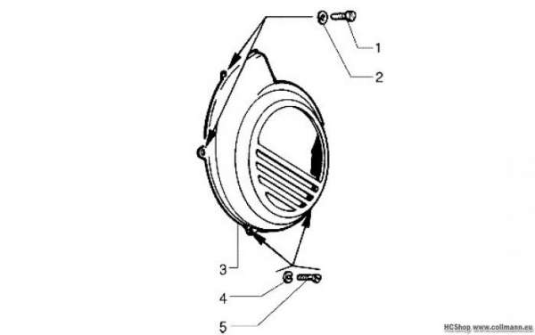 Vespa Lüftergehäusedeckel-Motorschutz PX 150